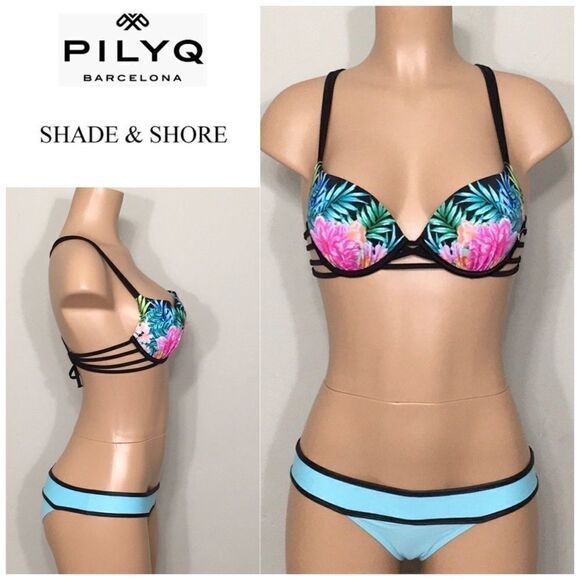 PILYQ dreamy blue bottom and floral top. NWT - Picture 1 of 5
